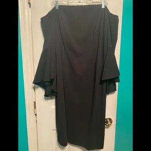 Calvin Klein, Size 20W, Black Off the Shoulder Dress